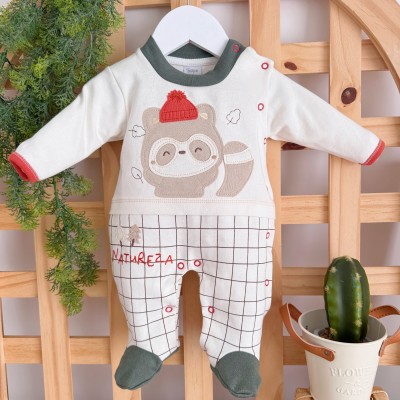  Macacão Trape Zape - Natureza - Off White e Verde Militar